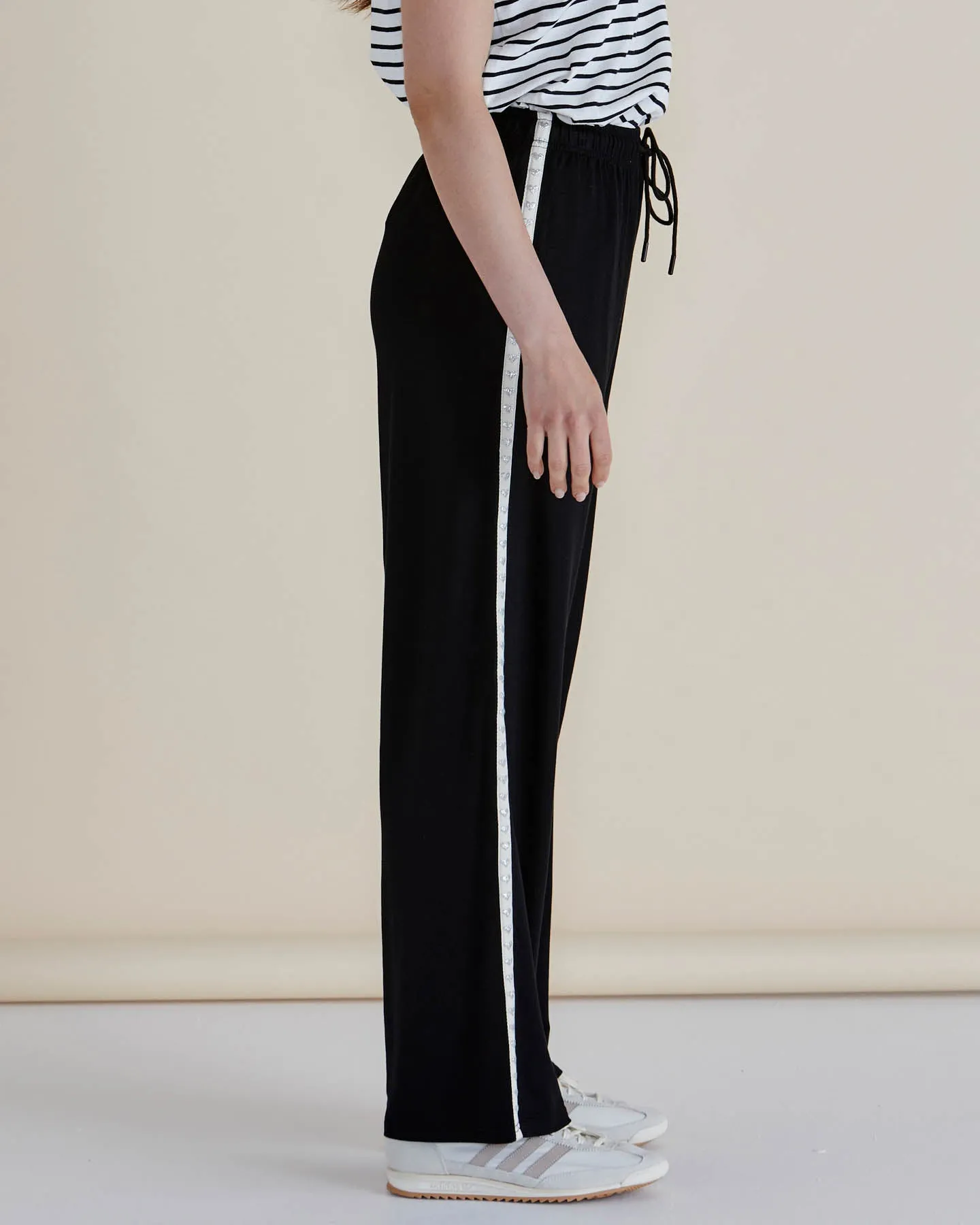 Evelyn Wide Leg Jogger - Black Trim sold by Freez product image thumbnail 3