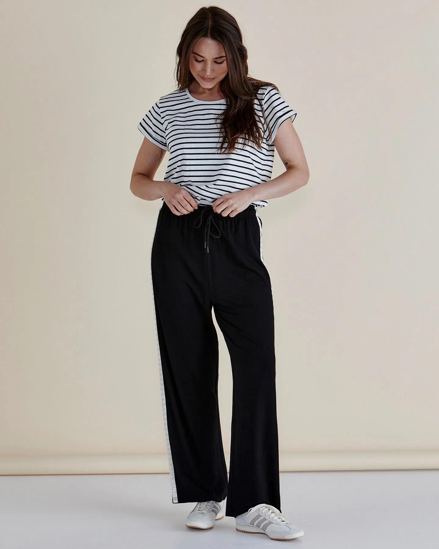 Evelyn Wide Leg Jogger - Black Trim sold by Freez product image thumbnail 2