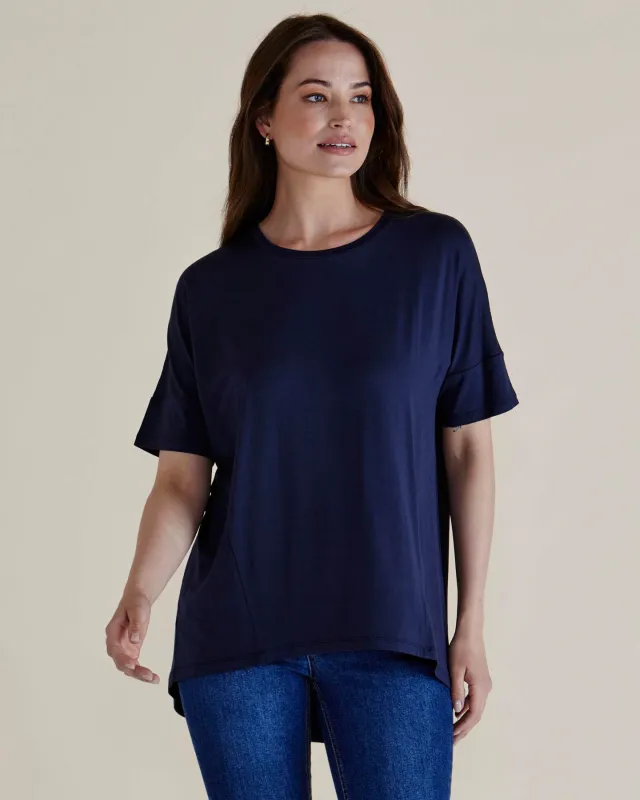Relax Bamboo Tee - Navy sold by Freez