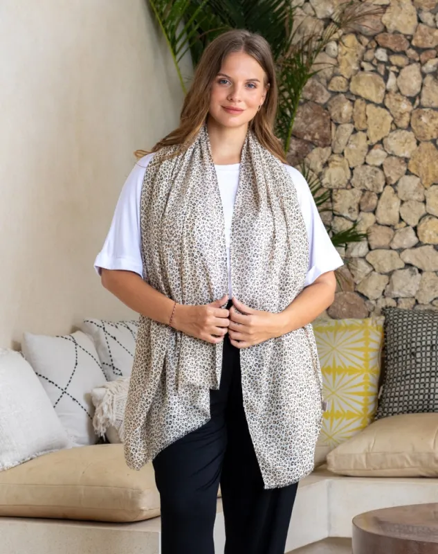 Animal Print Scarf - Small Leopard sold by Freez