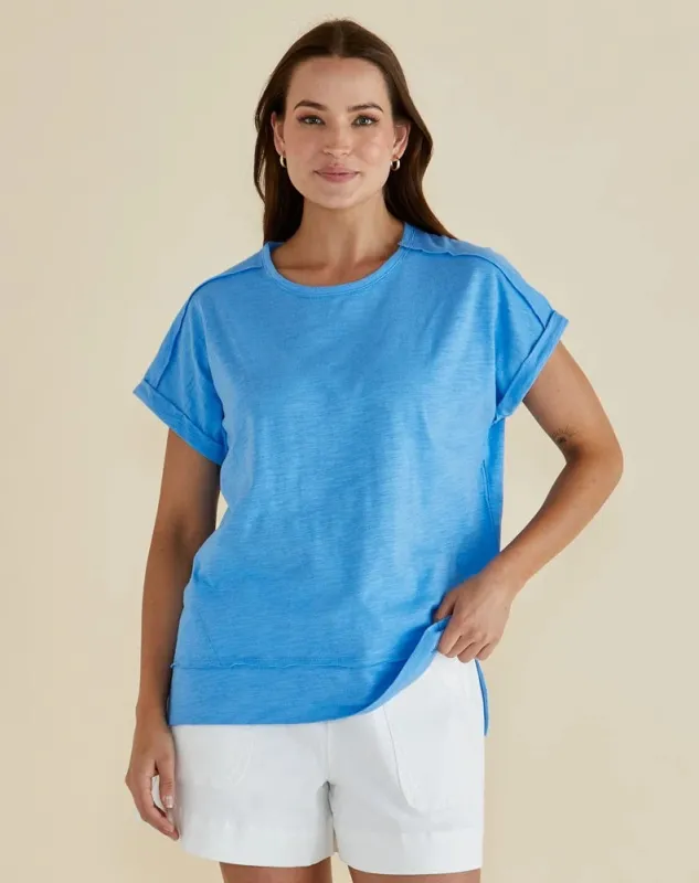 Shirley Short Sleeve Tee - Blue sold by Freez