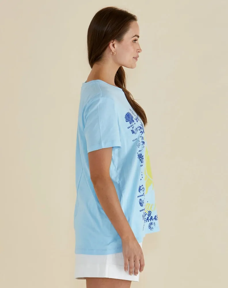 Ellia Crew Tee - La Plage Print sold by Freez product image thumbnail 3
