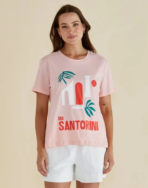 Ellia Crew Tee - Santorini Print sold by Freez