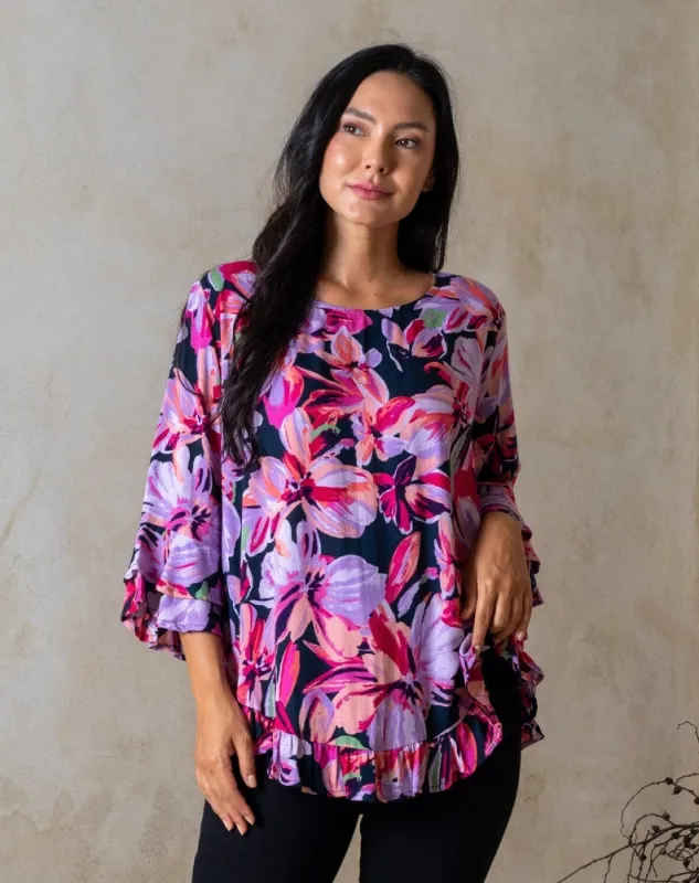 Felicity Top - Lilac Floral sold by Freez