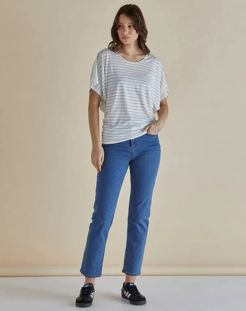 Maui Tee - White Lurex Stripe Multi sold by Freez product image thumbnail 2