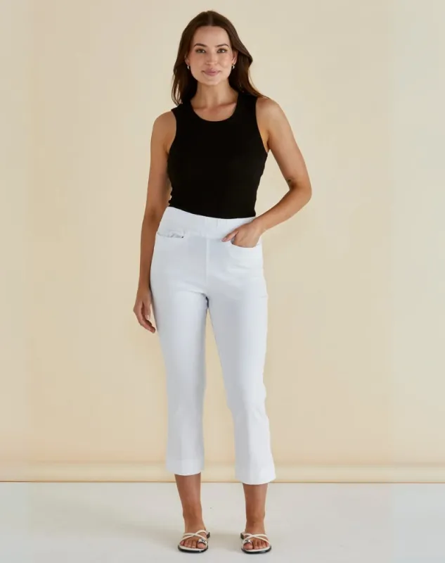 Crop Bengaline Pant - White sold by Freez