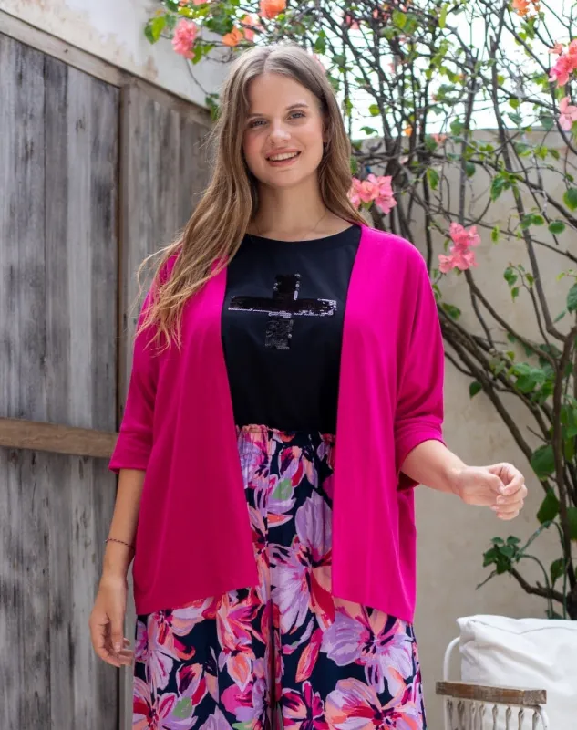 Slouch Shrug - Magenta sold by Freez