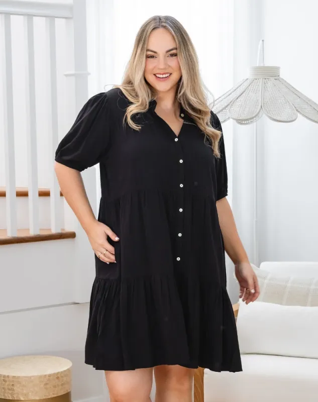 Taylor Shirt Dress - Black sold by Freez