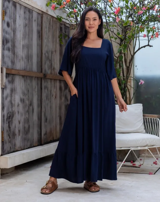 Kalani Dress - Navy sold by Freez