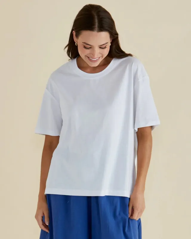 Relax Boxy Tee - White sold by Freez