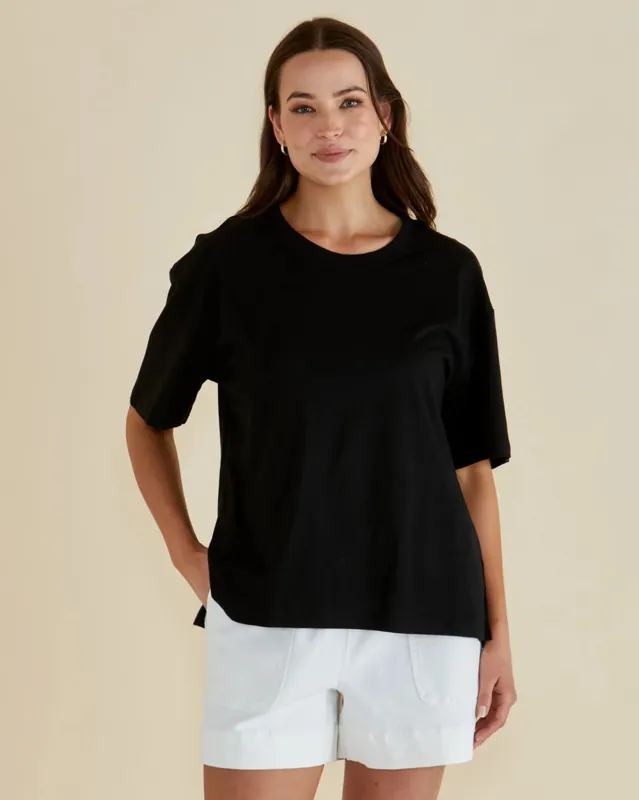Relax Boxy Tee - Black sold by Freez
