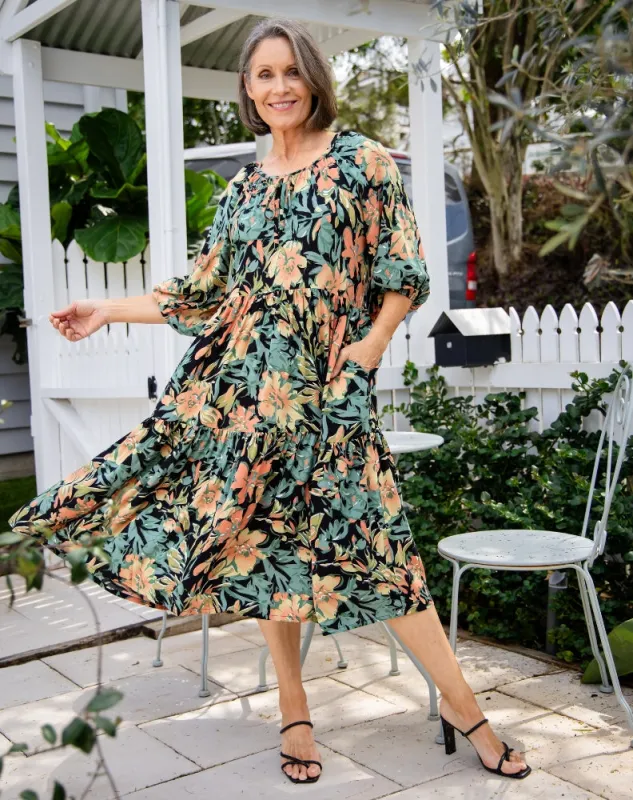 Jacinta Dress | Botanic Green sold by Freez