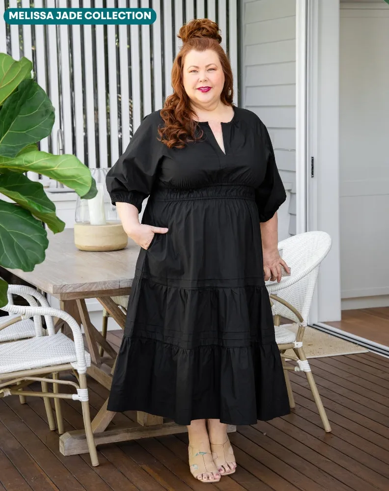 Olive Midi Dress - Black sold by Freez