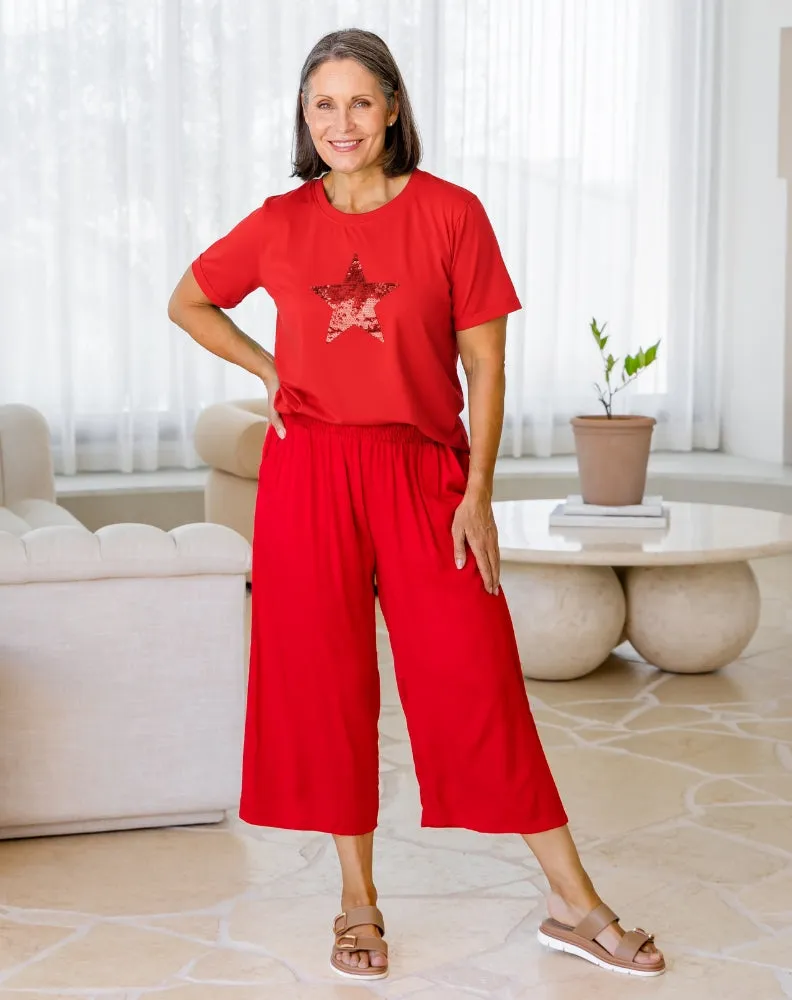 Star Sequin Tee - Red sold by Freez product image thumbnail 2