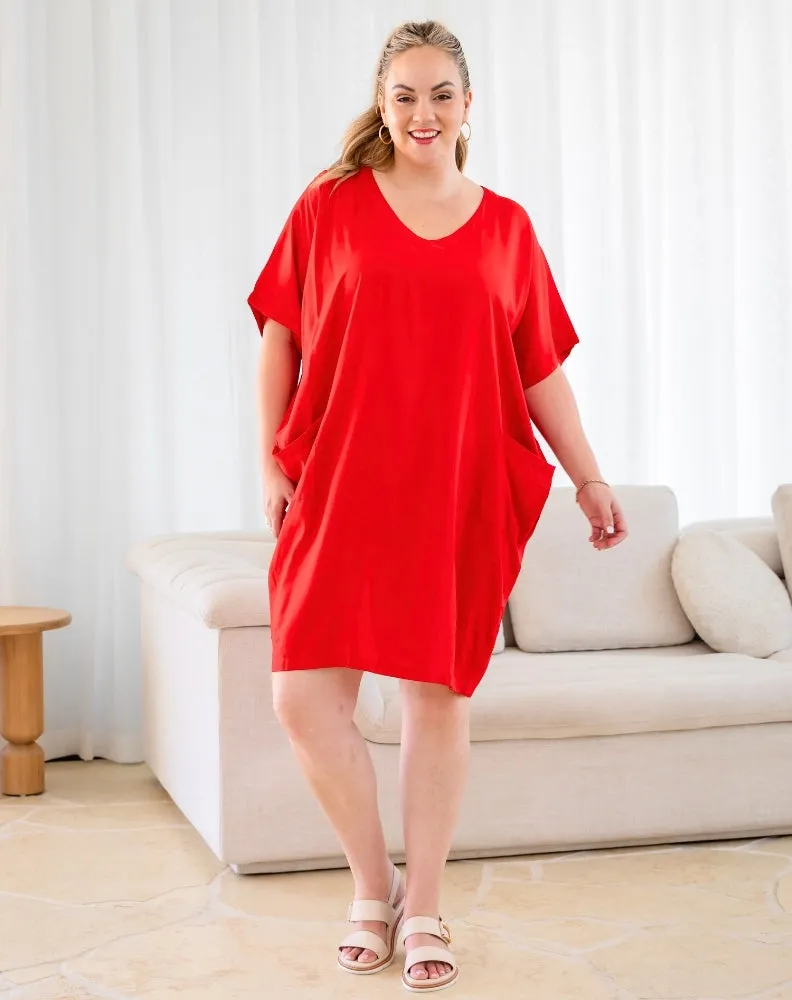 Pocket Dress -Red sold by Freez product image thumbnail 2
