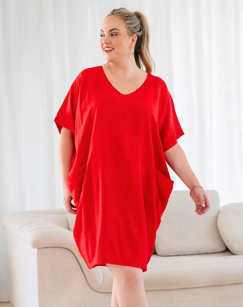 Pocket Dress -Red sold by Freez product image thumbnail 4