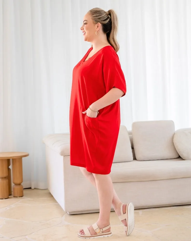 Pocket Dress -Red sold by Freez product image thumbnail 5