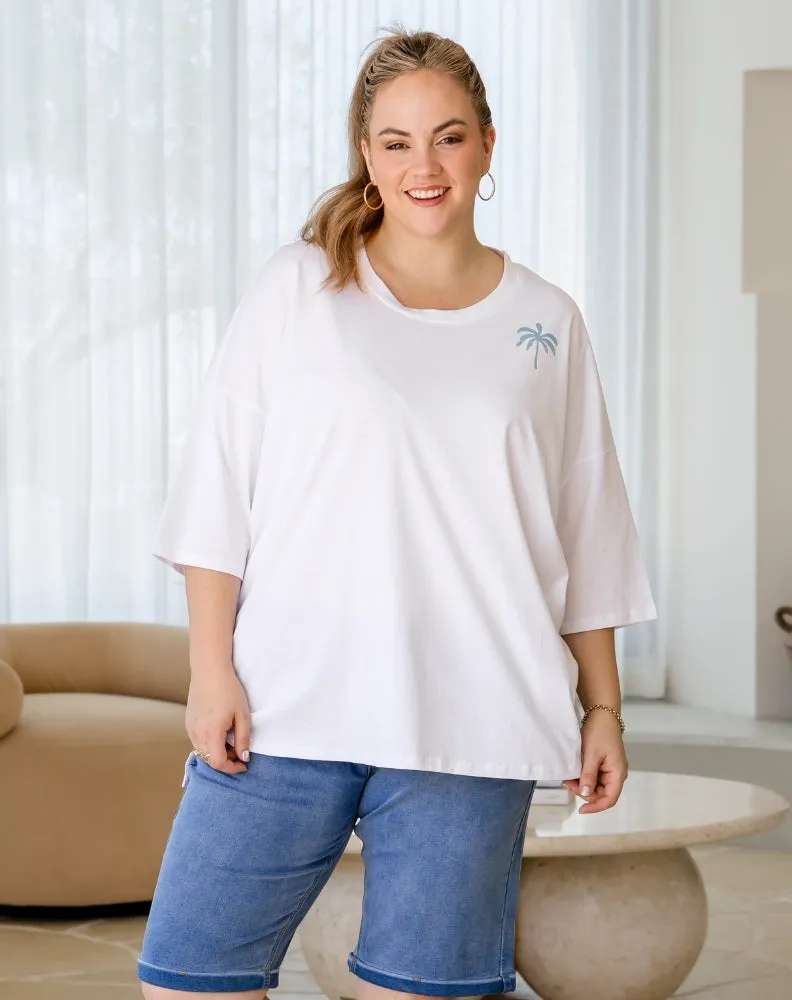 Good Vibes Oversized Tee sold by Freez product image thumbnail 3