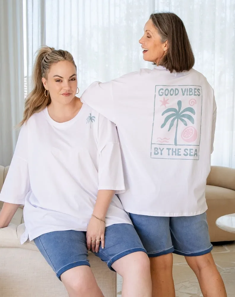 Good Vibes Oversized Tee sold by Freez product image thumbnail 2