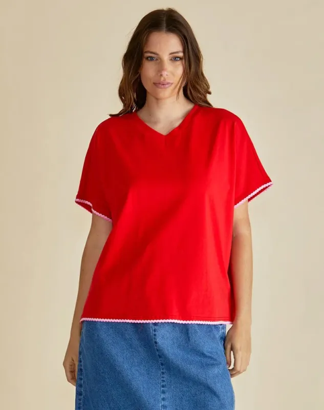 Avalon Tee - Red sold by Freez