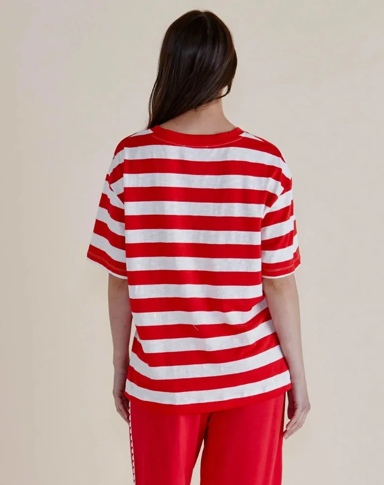 Relax Boxy Tee - Red Stripe sold by Freez product image thumbnail 4