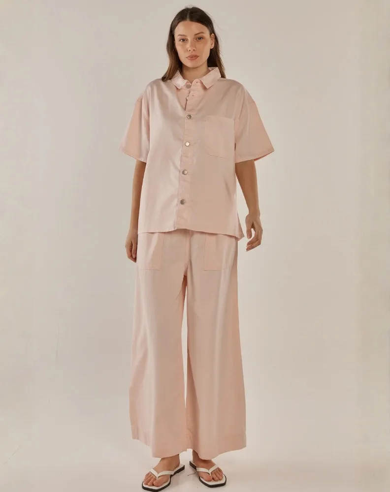 Saffra Short Sleeve Denim Shirt - Pink sold by Freez product image thumbnail 2