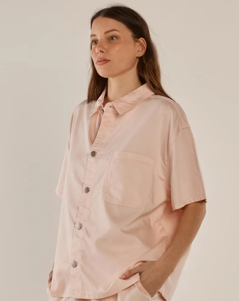 Saffra Short Sleeve Denim Shirt - Pink sold by Freez product image thumbnail 3