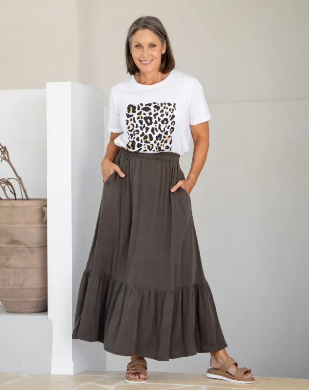 Danielle Maxi Skirt - Khaki sold by Freez