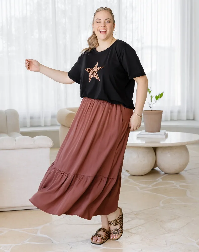 Danielle Maxi Skirt - Chocolate sold by Freez product image thumbnail 4