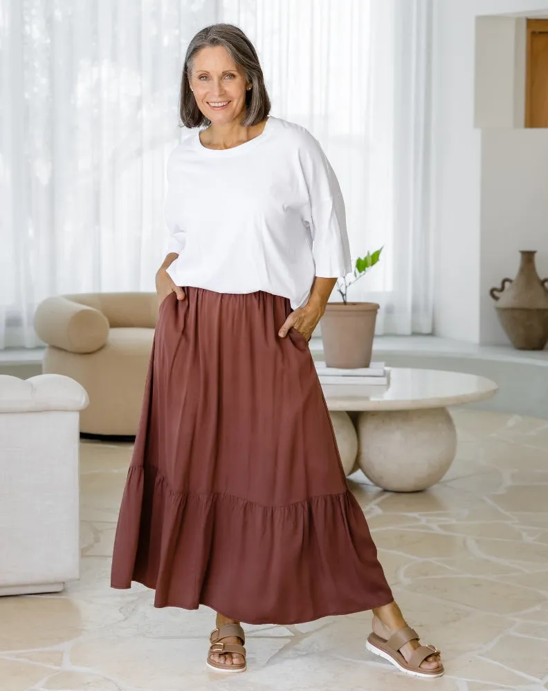 Danielle Maxi Skirt - Chocolate sold by Freez product image thumbnail 3