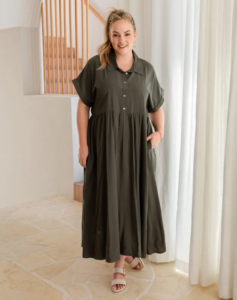 Elsie Dress - Khaki sold by Freez product image thumbnail 3