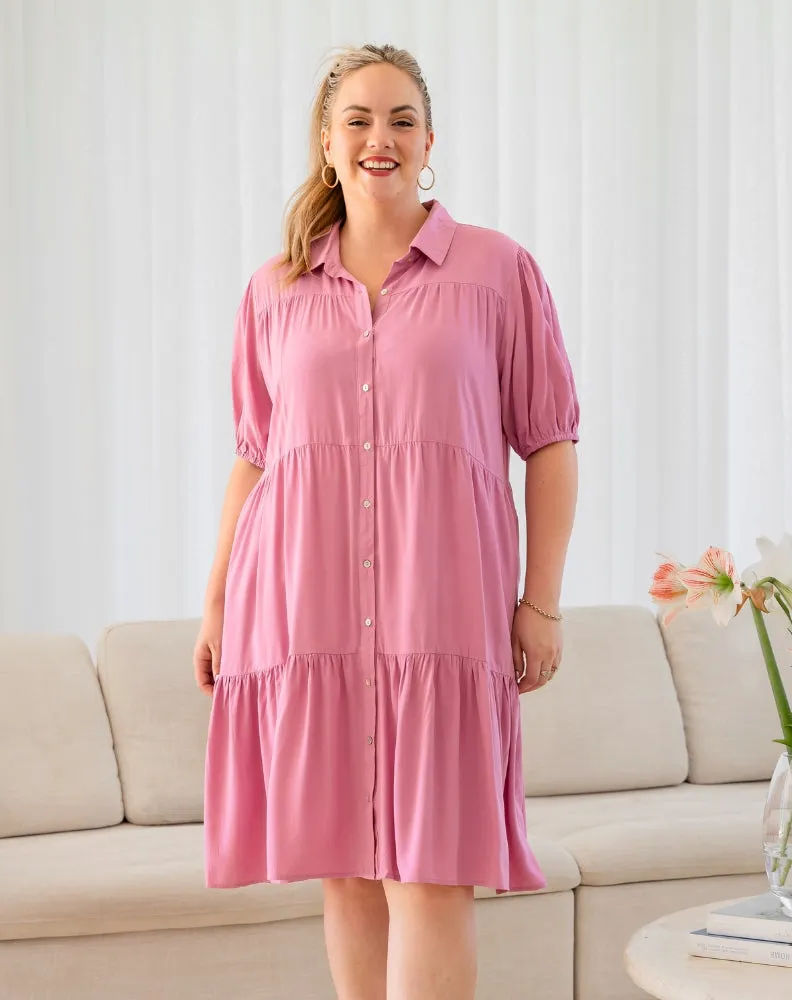 Taylor Shirt Dress - Pink sold by Freez product image thumbnail 4