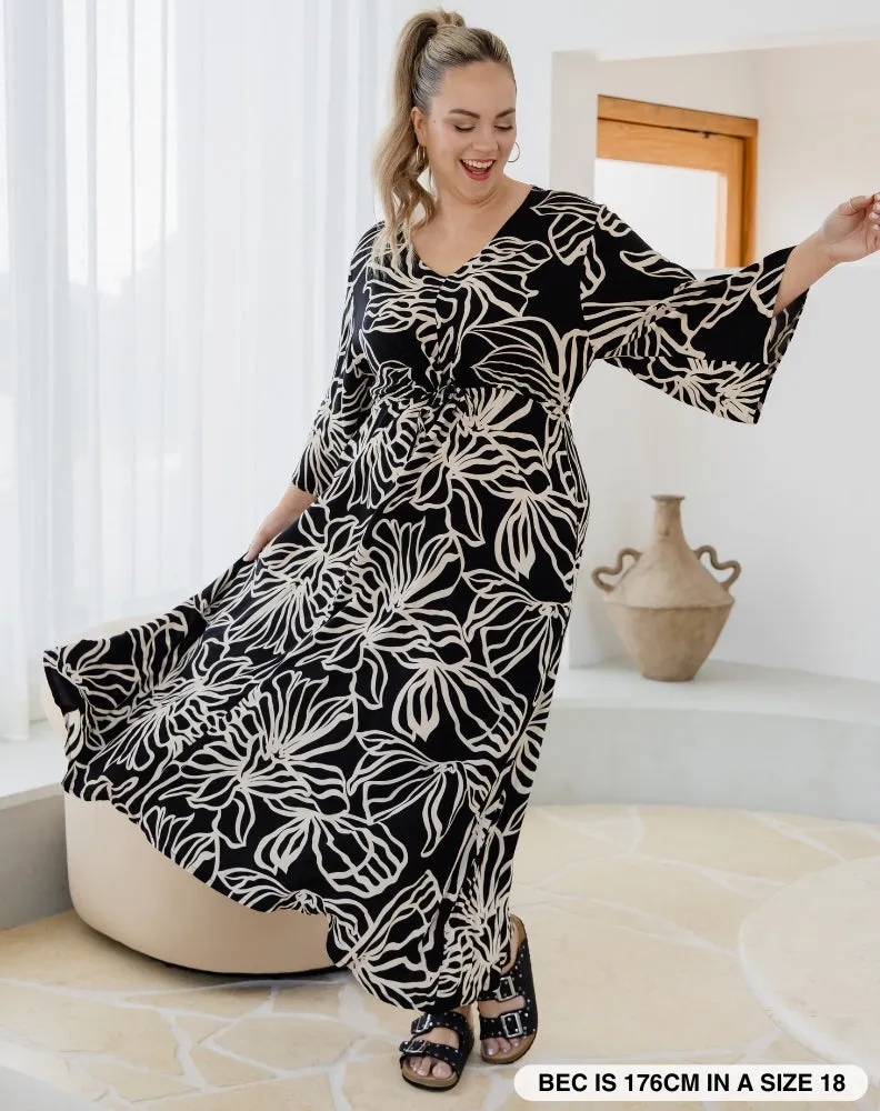 Zoe Dress With Pockets - Midnight Palm sold by Freez product image thumbnail 2