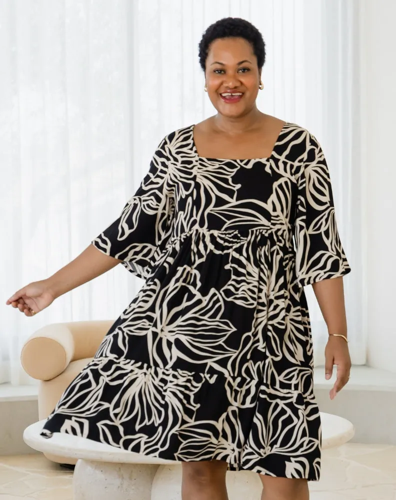 Alana Dress - Midnight Palm sold by Freez product image thumbnail 3