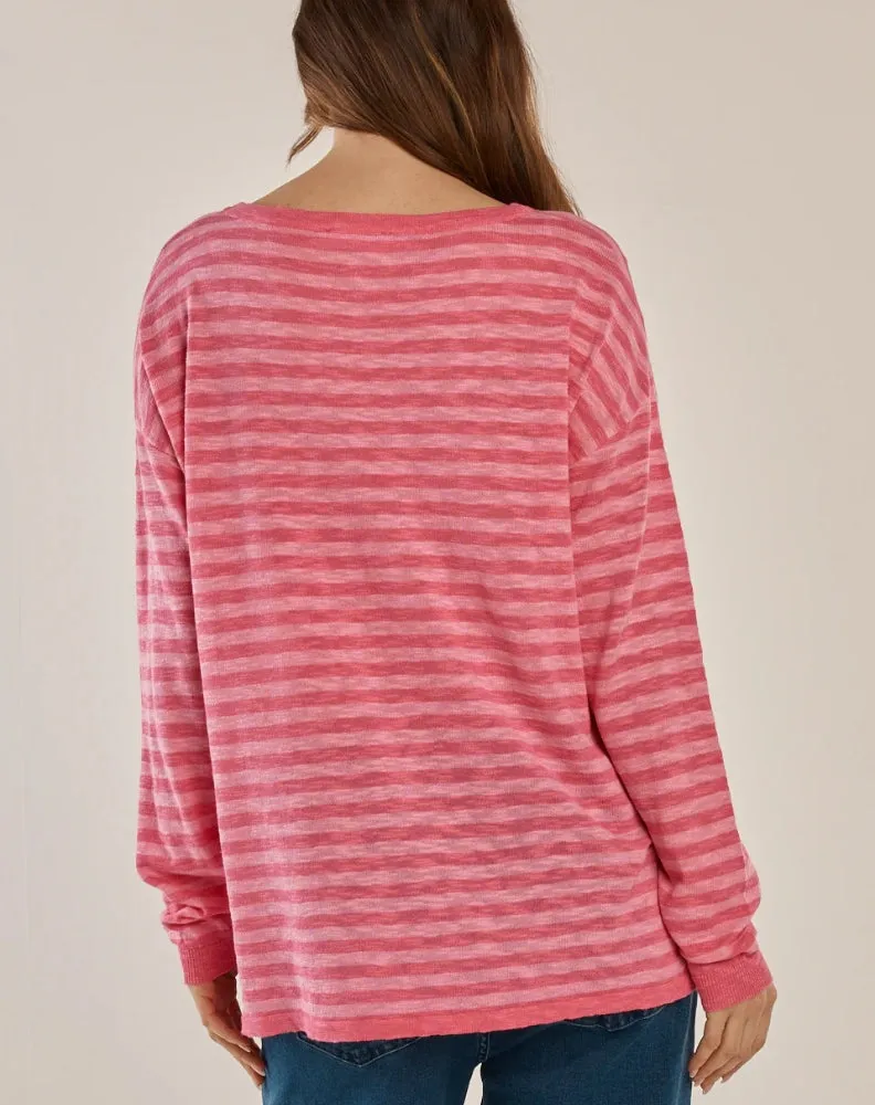 Natasha Knit Top - Blush Stripe Pink sold by Freez product image thumbnail 4