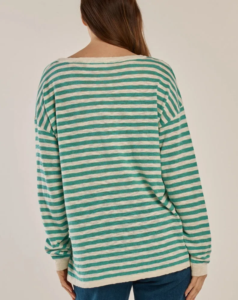 Natasha Knit Top - Lime Stripe Green sold by Freez product image thumbnail 3