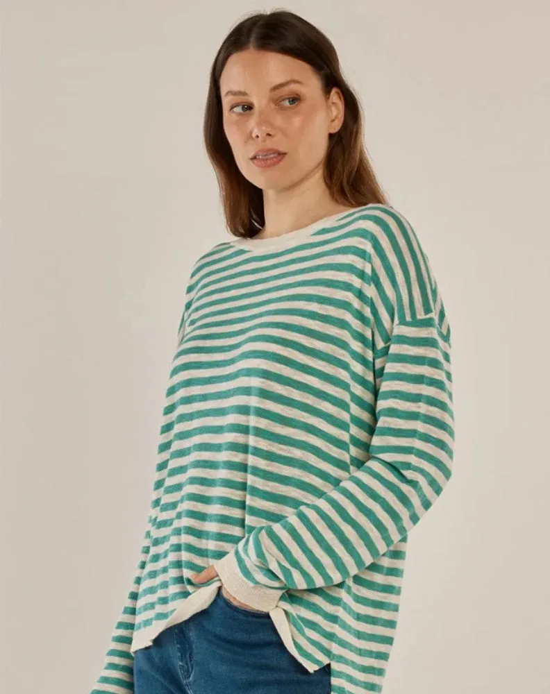 Natasha Knit Top - Lime Stripe Green sold by Freez product image thumbnail 2