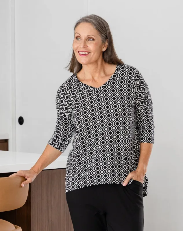 Autumn V-Neck Tee - Aztec sold by Freez