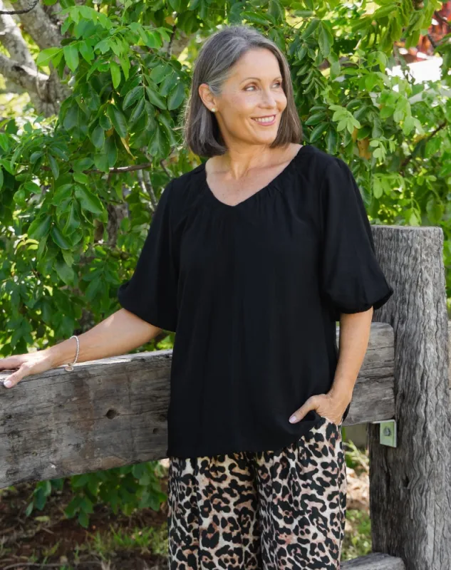 Lucy Top - Black made by Freez