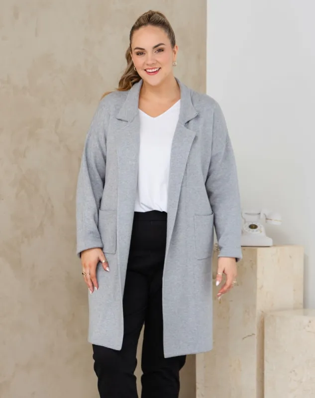 Chloe Knit Coatigan Grey made by Freez
