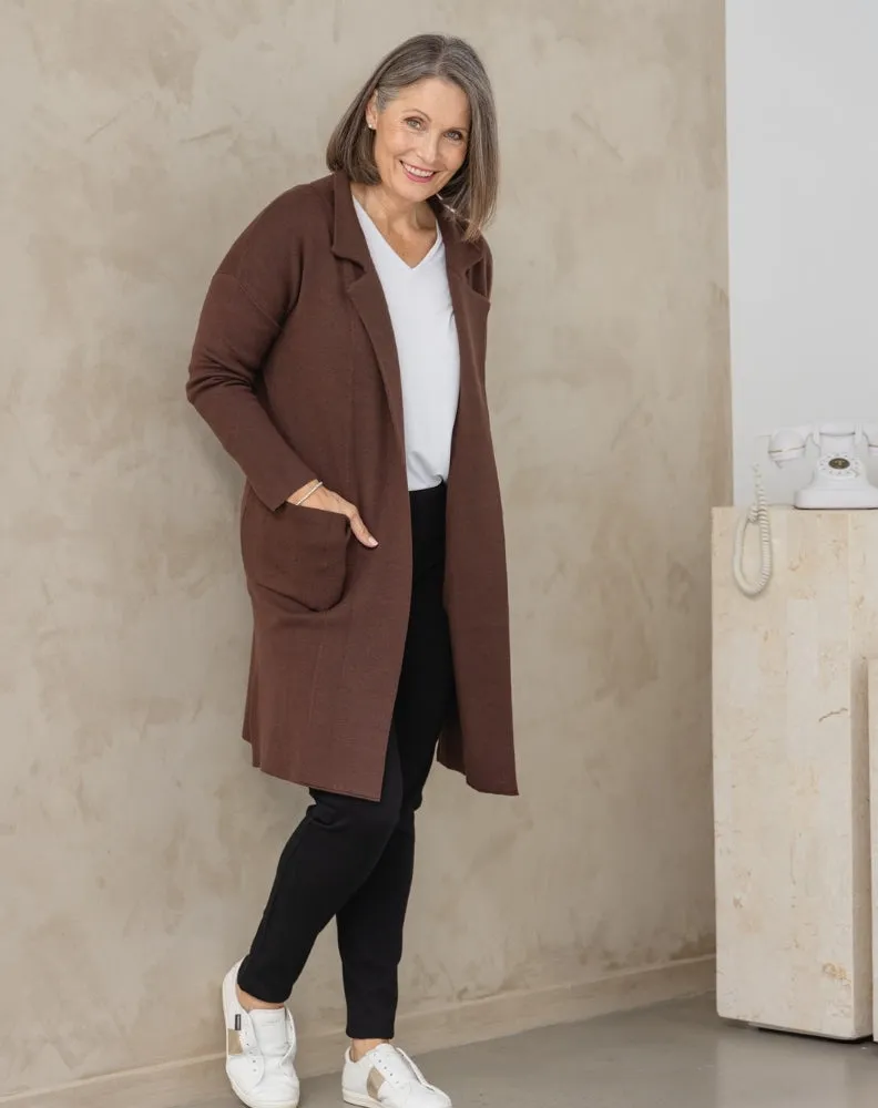 Chloe Knit Coatigan Chocolate sold by Freez product image thumbnail 5
