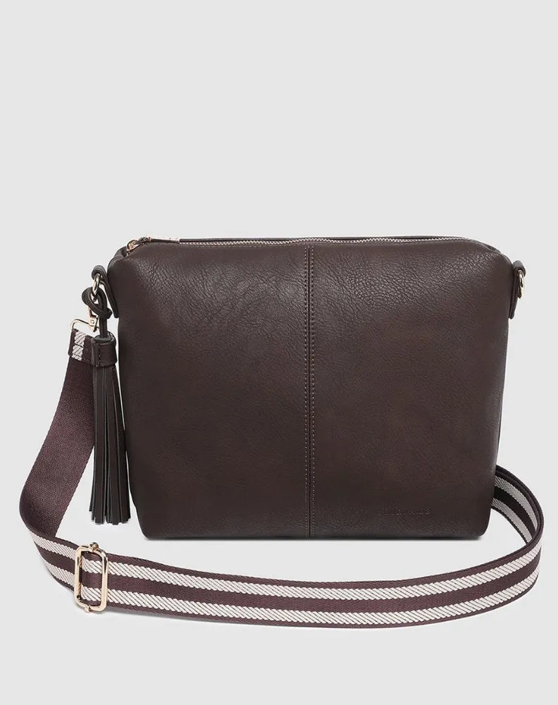 Daisy Stripe Crossbody Bag - Chocolate sold by Freez
