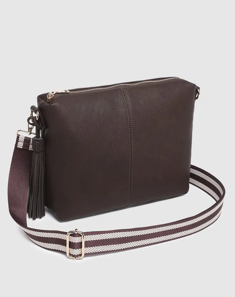 Daisy Stripe Crossbody Bag - Chocolate sold by Freez product image thumbnail 2