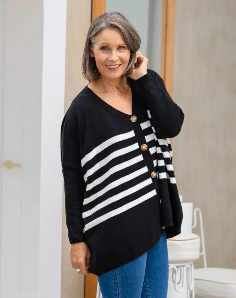 Chelsea Knit - Black White Stripe sold by Freez product image thumbnail 5