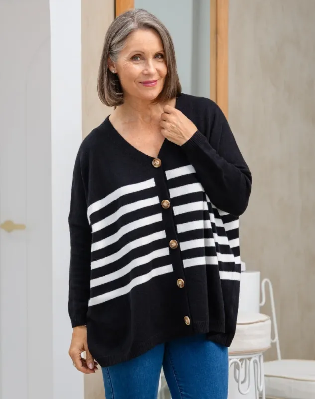 Chelsea Knit - Black White Stripe made by Freez