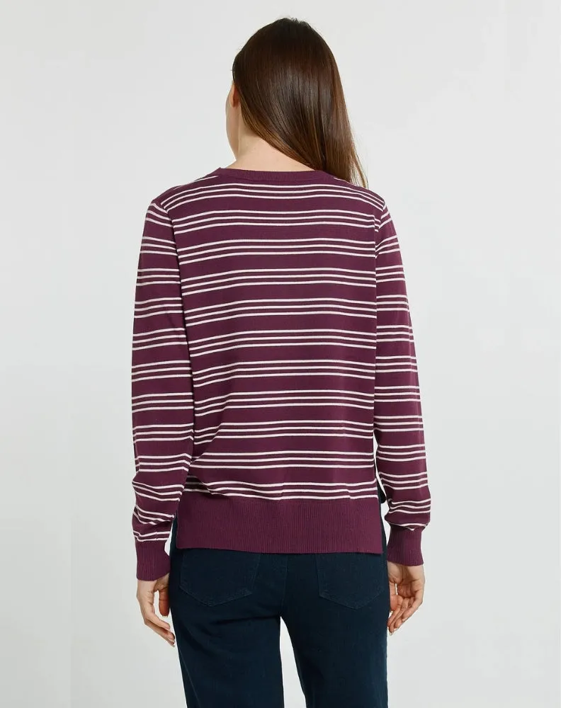 Lenore Sweater - Wine/Pink Stripe sold by Freez product image thumbnail 4