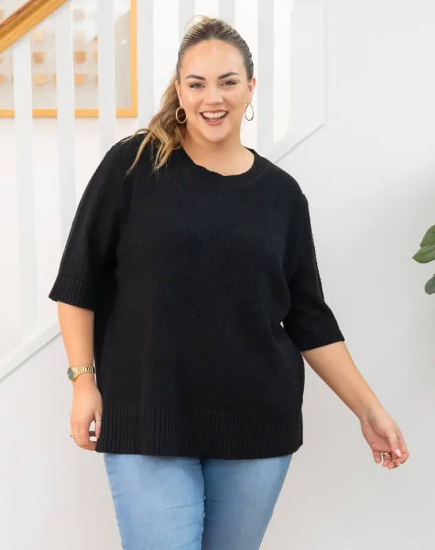 Maisie Cotton Knit - Black made by Freez