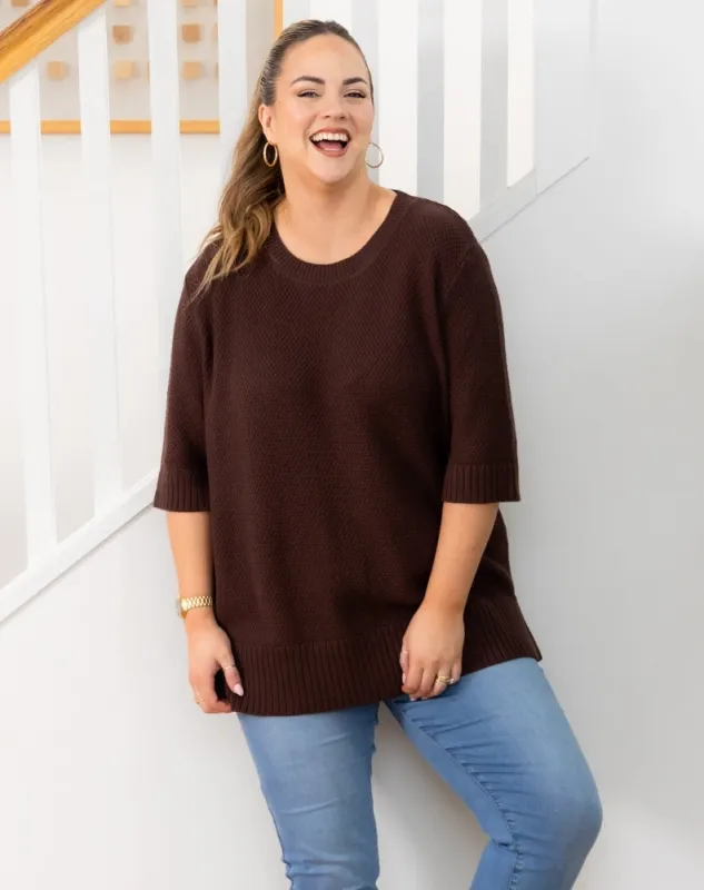 Maisie Cotton Knit - Chocolate made by Freez