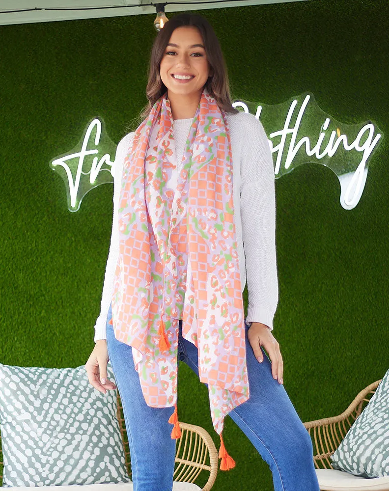 Lilac Coral Tassel Scarf sold by Freez product image thumbnail 3