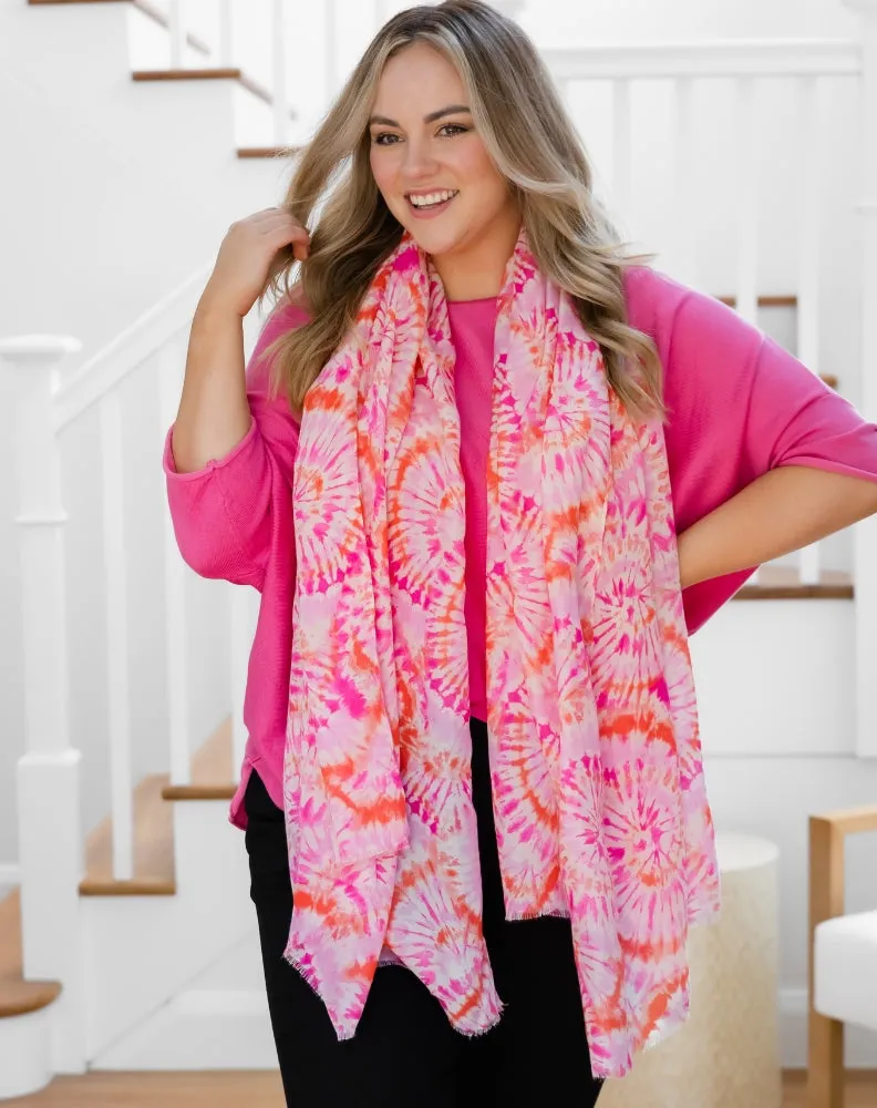 Print Scarf - Peach Geo sold by Freez